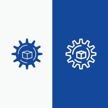 Automated Data Solution Science Line and Glyph Solid icon Blue banner Line and Glyph Solid icon Blue vector