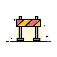 Barricade Barrier Construction  Business Flat Line Filled Icon Vector Banner Template