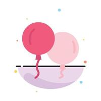 Balloons Fly Spring Abstract Flat Color Icon Template vector