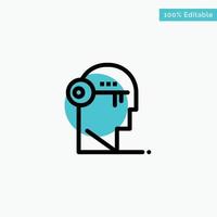 Brain Key Lock Mind Unlock turquoise highlight circle point Vector icon