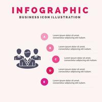 Group Chat Gossip Conversation Solid Icon Infographics 5 Steps Presentation Background vector