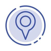Geo location Location Map Pin Blue Dotted Line Line Icon vector
