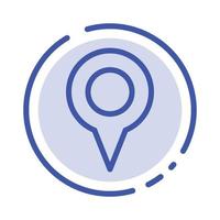 Geo location Location Map Pin Blue Dotted Line Line Icon vector