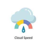 ilustración de diseño de icono plano de vector de velocidad de nube. símbolo de computación en la nube en el archivo eps 10 de fondo blanco