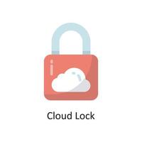 Cloud Lock Vector  Flat Icon Design illustration. Cloud Computing Symbol on White background EPS 10 File