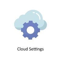 Cloud Settings Vector  Flat Icon Design illustration. Cloud Computing Symbol on White background EPS 10 File