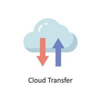 ilustración de diseño de icono plano de vector de transferencia de nube. símbolo de computación en la nube en el archivo eps 10 de fondo blanco