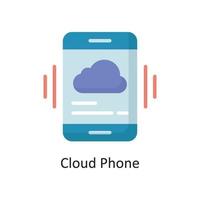 Cloud Phone Vector  Flat Icon Design illustration. Cloud Computing Symbol on White background EPS 10 File