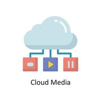 Cloud Media Vector  Flat Icon Design illustration. Cloud Computing Symbol on White background EPS 10 File