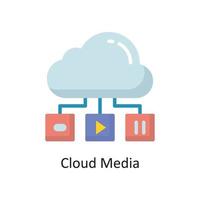 Cloud Media Vector  Flat Icon Design illustration. Cloud Computing Symbol on White background EPS 10 File