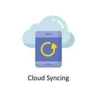 Cloud Syncing Vector  Flat Icon Design illustration. Cloud Computing Symbol on White background EPS 10 File