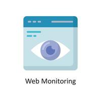 Web Monitoring Vector  Flat Icon Design illustration. Cloud Computing Symbol on White background EPS 10 File