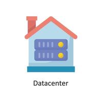 ilustración de diseño de icono plano de vector de centro de datos. símbolo de computación en la nube en el archivo eps 10 de fondo blanco