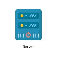 Ilustración de diseño de icono plano de vector de servidor. símbolo de computación en la nube en el archivo eps 10 de fondo blanco