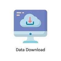 Data Download Vector  Flat Icon Design illustration. Cloud Computing Symbol on White background EPS 10 File