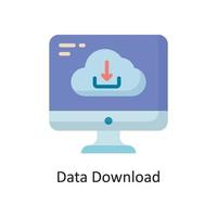 ilustración de diseño de icono plano de vector de descarga de datos. símbolo de computación en la nube en el archivo eps 10 de fondo blanco