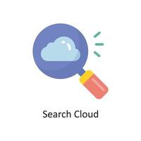 Search Cloud Vector  Flat Icon Design illustration. Cloud Computing Symbol on White background EPS 10 File