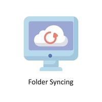 Folder Syncing Vector  Flat Icon Design illustration. Cloud Computing Symbol on White background EPS 10 File