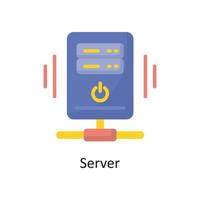 Ilustración de diseño de icono plano de vector de servidor. símbolo de computación en la nube en el archivo eps 10 de fondo blanco