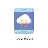 Cloud Phone Vector  Flat Icon Design illustration. Cloud Computing Symbol on White background EPS 10 File