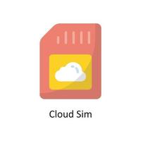 Cloud Sim Vector  Flat Icon Design illustration. Cloud Computing Symbol on White background EPS 10 File