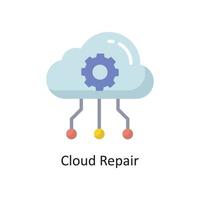 ilustración de diseño de icono plano de vector de reparación de nube. símbolo de computación en la nube en el archivo eps 10 de fondo blanco