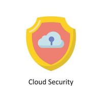 Cloud Security Vector  Flat Icon Design illustration. Cloud Computing Symbol on White background EPS 10 File