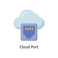 ilustración de diseño de icono plano de vector de puerto de nube. símbolo de computación en la nube en el archivo eps 10 de fondo blanco