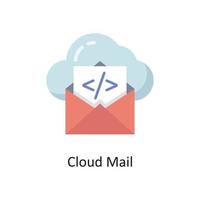 Cloud Mail Vector  Flat Icon Design illustration. Cloud Computing Symbol on White background EPS 10 File