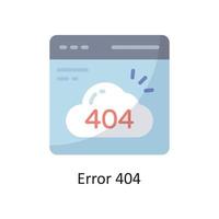 error 404 ilustración de diseño de icono plano vectorial. símbolo de computación en la nube en el archivo eps 10 de fondo blanco vector