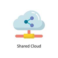 ilustración de diseño de icono plano de vector de nube compartida. símbolo de computación en la nube en el archivo eps 10 de fondo blanco