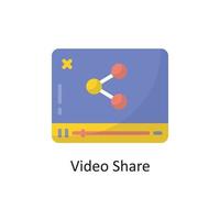 Video Share Vector  Flat Icon Design illustration. Cloud Computing Symbol on White background EPS 10 File