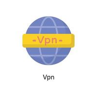 ilustración de diseño de icono plano de vector vpn. símbolo de computación en la nube en el archivo eps 10 de fondo blanco