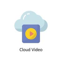 Cloud Video Vector  Flat Icon Design illustration. Cloud Computing Symbol on White background EPS 10 File