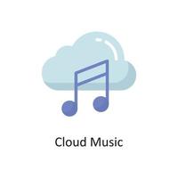 Cloud Music Vector  Flat Icon Design illustration. Cloud Computing Symbol on White background EPS 10 File