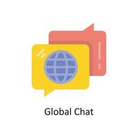 ilustración de diseño de icono plano de vector de chat global. símbolo de computación en la nube en el archivo eps 10 de fondo blanco