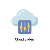 Ilustración de diseño de icono plano vectorial de deslizadores de nubes. símbolo de computación en la nube en el archivo eps 10 de fondo blanco vector