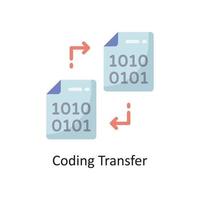 ilustración de diseño de icono plano de vector de transferencia de codificación. símbolo de computación en la nube en el archivo eps 10 de fondo blanco