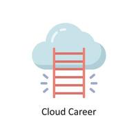 Cloud Career Vector  Flat Icon Design illustration. Cloud Computing Symbol on White background EPS 10 File