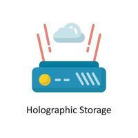 ilustración de diseño de icono plano de vector de almacenamiento holográfico. símbolo de computación en la nube en el archivo eps 10 de fondo blanco