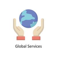 Global Services Vector  Flat Icon Design illustration. Cloud Computing Symbol on White background EPS 10 File