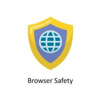 Browser Safety Vector  Flat Icon Design illustration. Cloud Computing Symbol on White background EPS 10 File