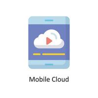 Mobile Cloud Vector  Flat Icon Design illustration. Cloud Computing Symbol on White background EPS 10 File