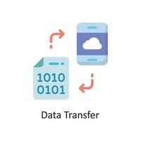 ilustración de diseño de icono plano de vector de transferencia de datos. símbolo de computación en la nube en el archivo eps 10 de fondo blanco