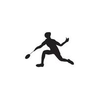 Badminton Players Silhouettes Set.vector Collection of sportsmen. Vector