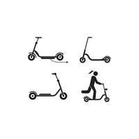 vector de icono plano de logotipo de símbolo de scooter eléctrico