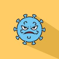 Icon Angry Bacteria with Shadow Vector
