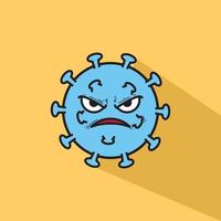 Icon Angry Bacteria with Shadow Vector