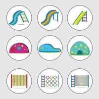 Icon Set of Playground Vector