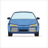 Icon Colored Blue Car Front View Vector